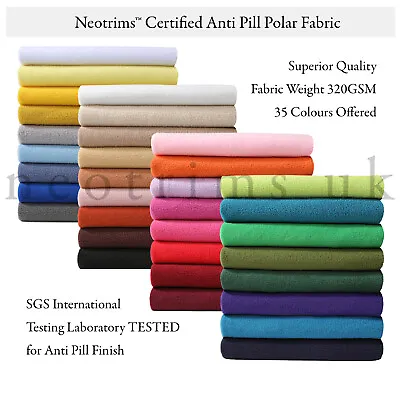 Polar Fleece Anti Pill Fabric MaterialApparelGarmentsBlanketsWashable35Cols • £6.45