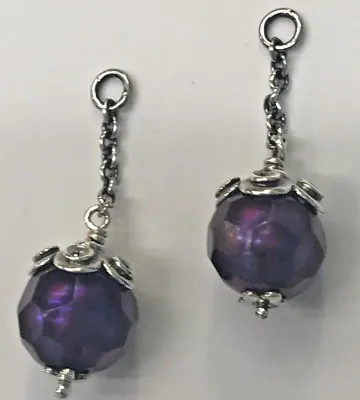 Pandora | Lilac Faceted Pearl Earrings ✪new✪ 290611pdv Authentic Retired Rare Us • £77.13
