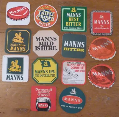 14 Different MANNS / MANN NORTHAMPTON BREWERY Beermats IPA Bitter Mild • £1.99