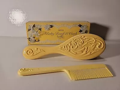 Vintage Avon Baby Brush & Comb Set In Box Yellow Boxed Kids AVON Deadstock VTG • $25