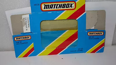 Early Matchbox Superfast 1/75 Mb-35 Pick Up Camper  Blue  Box Only No Model • $19.99