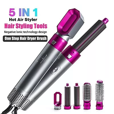 5 In 1 Hair Dryer Hair Styler Straighteners Blow Brush Comb Curl Dryer AU Plug • $29.99