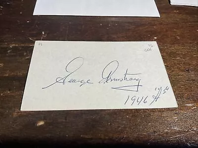 George Armstrong Signed 3X5 Index Card (Athletics) (1946 Debut) • $3.59