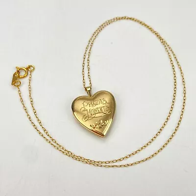 VTG PPC 14k Gold Filled  Precious Moments  Heart Locket Pendant Chain Necklace • $34.99