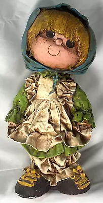 Vintage Paper Mache Holly Hobby Looking Doll 12 1/2  Tall • $40