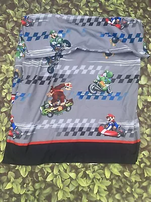 Nintendo Mario Kart Twin Flat Bed Sheets Mario / Luigi / Donkey Kong 2012 Gray • $13.99