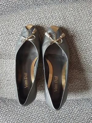 Ladies Van Dal Guadaloupe Pewter Lea/ Gold Shoes UK Size 4.5. Barely Worn.  • £8