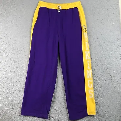 Vintage Minnesota Vikings Sweat Pants Men's Medium Purple Yellow NFL Cottonblend • $17.38