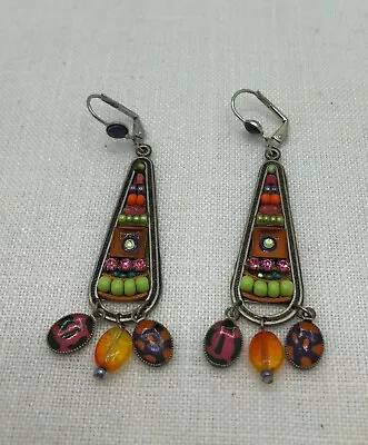 VINTAGE ADAYA Signed Maya Raytan Micro Mosaic Earrings Israel • $55