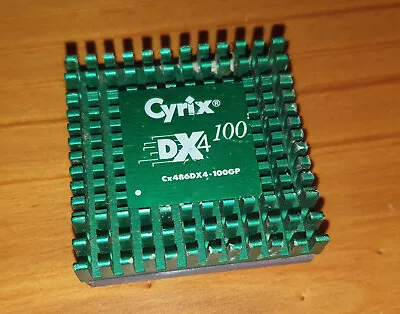 Vintage Cyrix 486DX4-100 Processor PGA 168 Socket 1 Green Heatsink • $25
