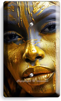 Beautiful African Woman Liquid Gold Light Switch Outlet Wall Plate Hd Home Decor • $17.99