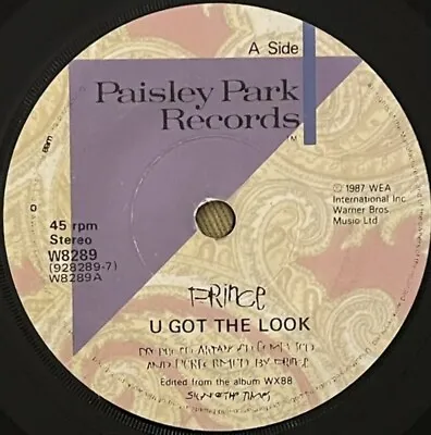 £28 • Buy Prince U Got The Look Irish 7” Vinyl  W8289 Translucent Black/Brown Vinyl RARE