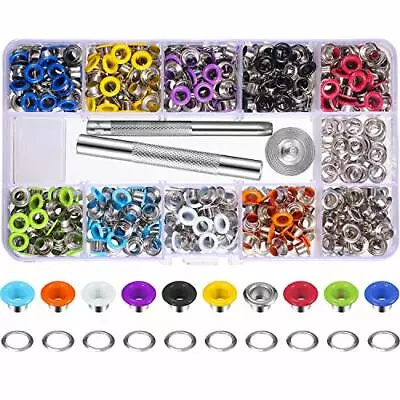 400 Sets 3/16 Inch Multi-Color Grommets Kit Metal Eyelets With Installation  • $17.08