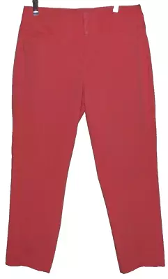 ELLE Crop Pants Womens 8 X 26 Inseam Coral Pink Mid Rise Skinny Back Leg Seams • $11.99