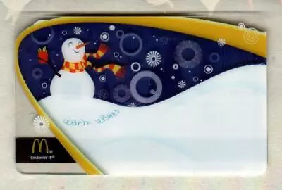 MCDONALD'S Warm Wishes Snowman ( 2007 ) Gift Card ( $0 ) • $2.50