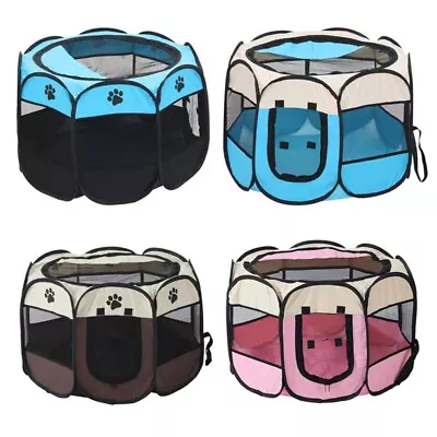 Pet Soft Playpen Dog Cat Rabbit Puppy Play Crate Cage Tent Portable Use • $30.99