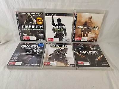 Call Of Duty PS3 Game Bundle X 6 Cod 4 MW2 MW3 Ghosts AD W BLACK OPS  • $38.99