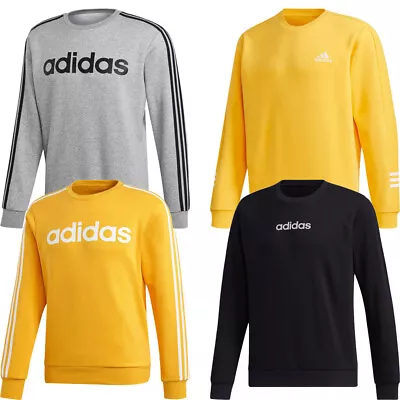 Adidas Mens Sweatshirt Fleece Crew Tops Running Tracksuit Top Sweat Shirt • £23.99