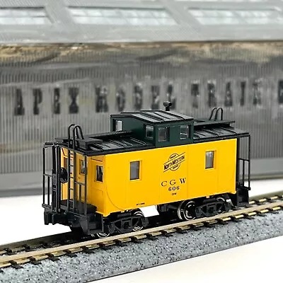 Kato Chicago North Western Cupola Caboose CGW 606 CNW LED LIGHTED N Scale • $74.99