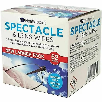 £2.99 • Buy 52 Optical Lens Wipes Glasses Sunglasses A Smear-Free Spectacle Deep Cleaner