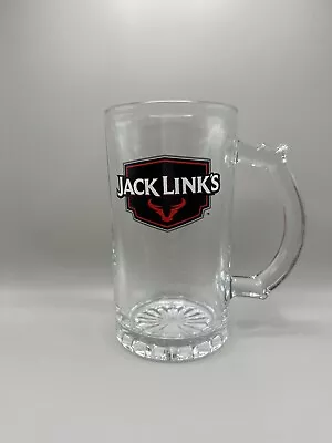 Jack Links’s Links Beef Jerky Clear Glass Beer Mug Stein 16 Oz With Handle • £10.01