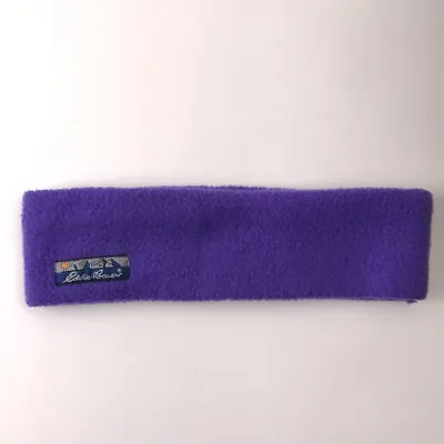 Vintage Eddie Bauer Made USA Purple Fleece Winter Headband Mountain Logo • $26.94