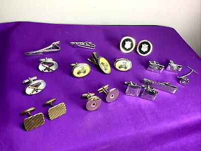 Lot Vintage Men's Cuff Links Tie Clips & Tacks Sarah Coventry Swank Mixed   L24 • $14.99