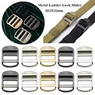 5pcs 3 Colors Metal Ladder Lock Belt Buckles  DIY Tactical Backpack Straps • £3.98
