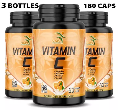 3 X Vitamin C 1500MG Supports Healthy Immune System Antioxidant 180 Capsules • $16.98