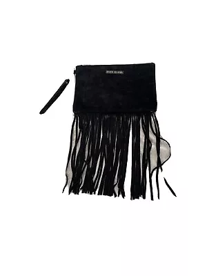 £8.99 • Buy River Island Black Suede Fringed Clutch Bag