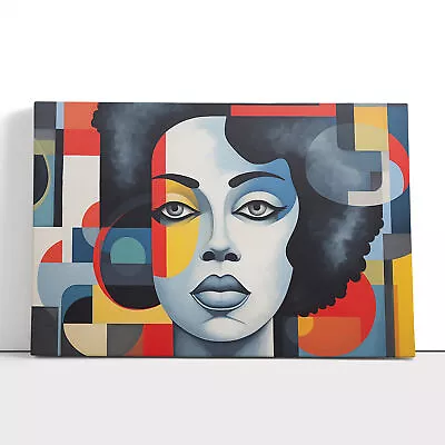 Woman With Afro Constructivism Canvas Print Wall Art Framed Poster Picture Decor • £24.95