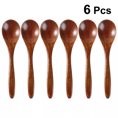 6 Pcs Mini Spoons For Desserts Restaurant Tableware Lettering Honey Spoon  • $10.69