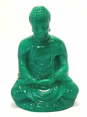 Meditating Buddha Statue Jade Finish Sitting Peaceful Buddha Ornament Zen Decor • £13.60