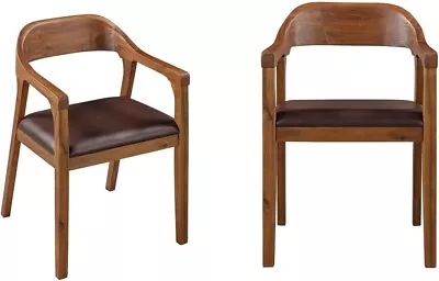 Boraam Rasmus Dining Armchairs - Set Of 2 - Chestnut Wire-Brush Finish • $179.99