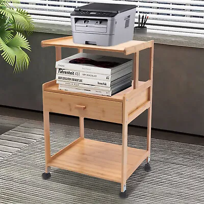 3 Layers Office Printer Stand W/Storage Projector Cart Printer Stand Bookshelf • $75.05