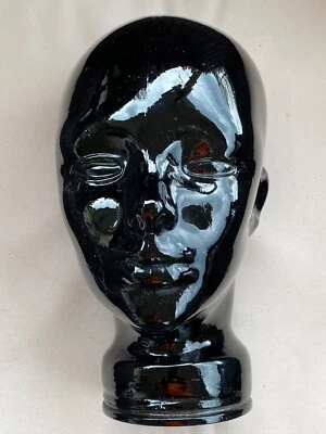 $44.99 • Buy Vintage Black Amethyst Glass Mannequin Head Hat Wig Jewelry Display