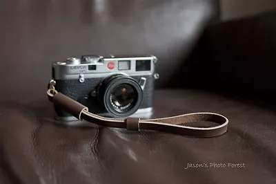 Handmade Real Leather Wrist Camera Strap For Vintage Film EVIL Camera Dark Brown • $15.99