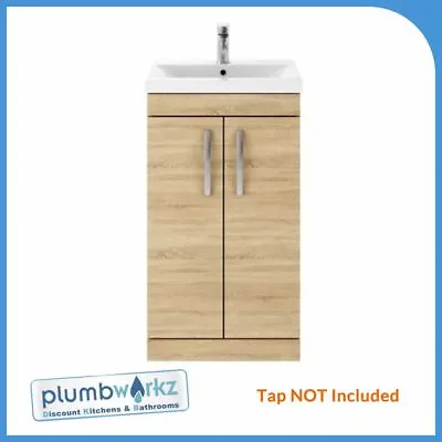 500mm Vanity Units Ceramic Basin Sink Bathroom Cloakroom Storage Cabinet • £279