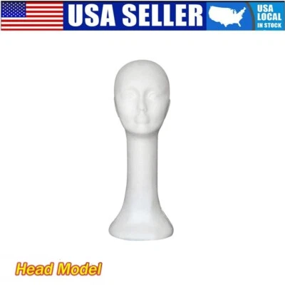 $13.99 • Buy Head Model Abstract Foam Female Mannequin Wig Hat Glasses Display Stand