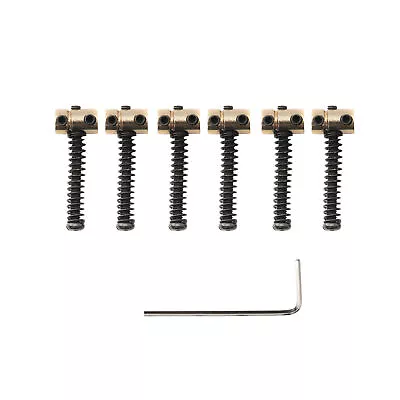 Musiclily Pro 6Pcs Gold 10.8mm Small Steel Saddles For Fender Squier Tele Guitar • $24.93
