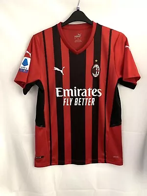 Puma AC Milan 2021 2022 Home Jersey Football Shirt Black Red #11 Ibrahimovic L • £40.43