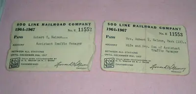 VTG.  Soo Line Railroad Co. Employee Passes 1964-67 • $9.99