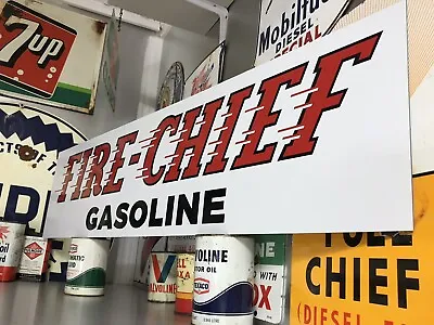 Antique Vintage Old Style Texaco Fire Chief Gasoline Sign! • $110