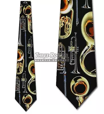 $18.75 • Buy Brass Instrument Tie Music Neckties Mens Trombone Trumpet Neck Ties Brand New