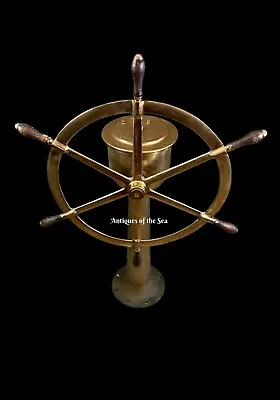 American Engineering WW2 U.S. Navy Ships Helm Steering Station Solid Brass • $5275