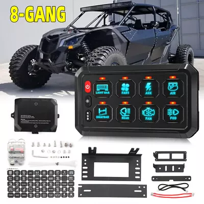 8 Gang Switch Panel RGB Back Lights For Can-Am Polaris RZR UTV ATV Accessories • $179.89