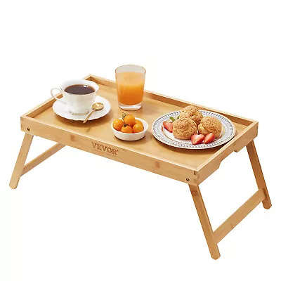 VEVOR Bamboo Bed Tray Breakfast Serving Table Laptop Desk With Foldable Legs • $19.29