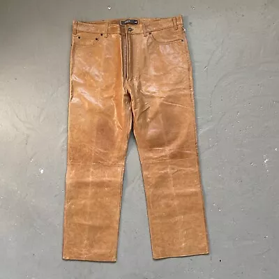 Vintage Gap Boot Fit Leather Motorcycle Ranch Work Riding Pants Size 40x30 NWT • $161.99