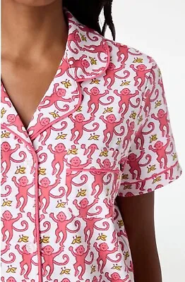 NEW! Roller Rabbit Pink Monkey Polo Pajamas • $194