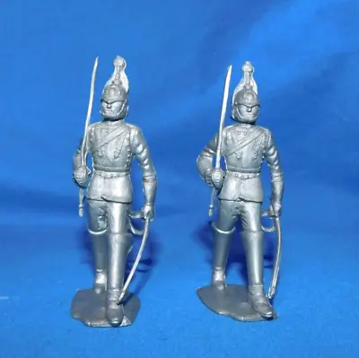 Louis Marx BRITISH QUEEN’S LIFE GUARDS 60mm Silver Plastic MARCHING 1950s • $12